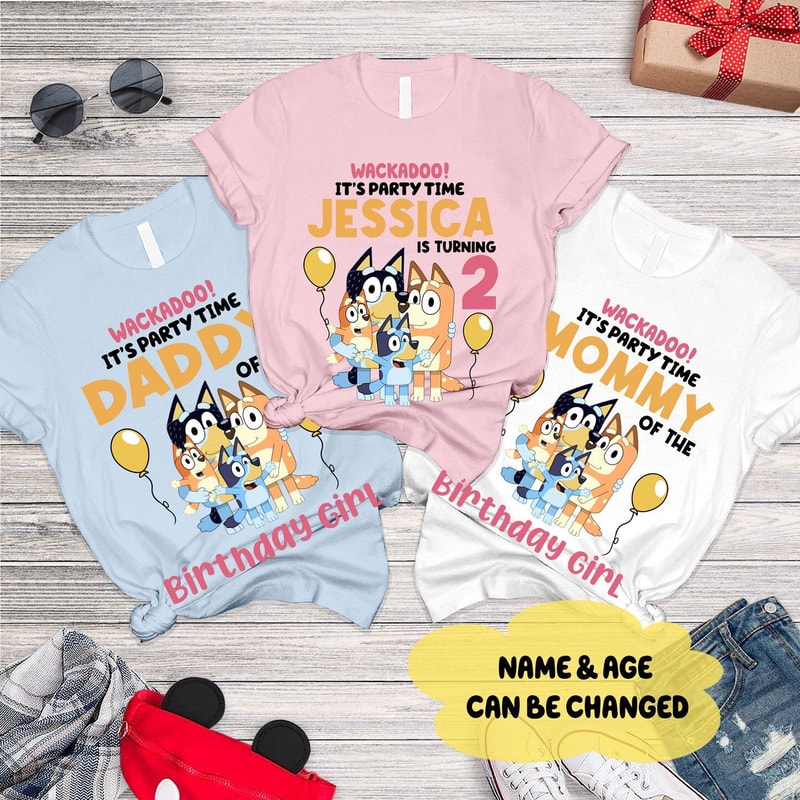 Personalized Bluey Family Shirt, Bluey Birthday Party Shirt, Custom Bluey Family Shirts, Custom Birthday Matching Shirt, Bluey Toddler Shirt.jpg