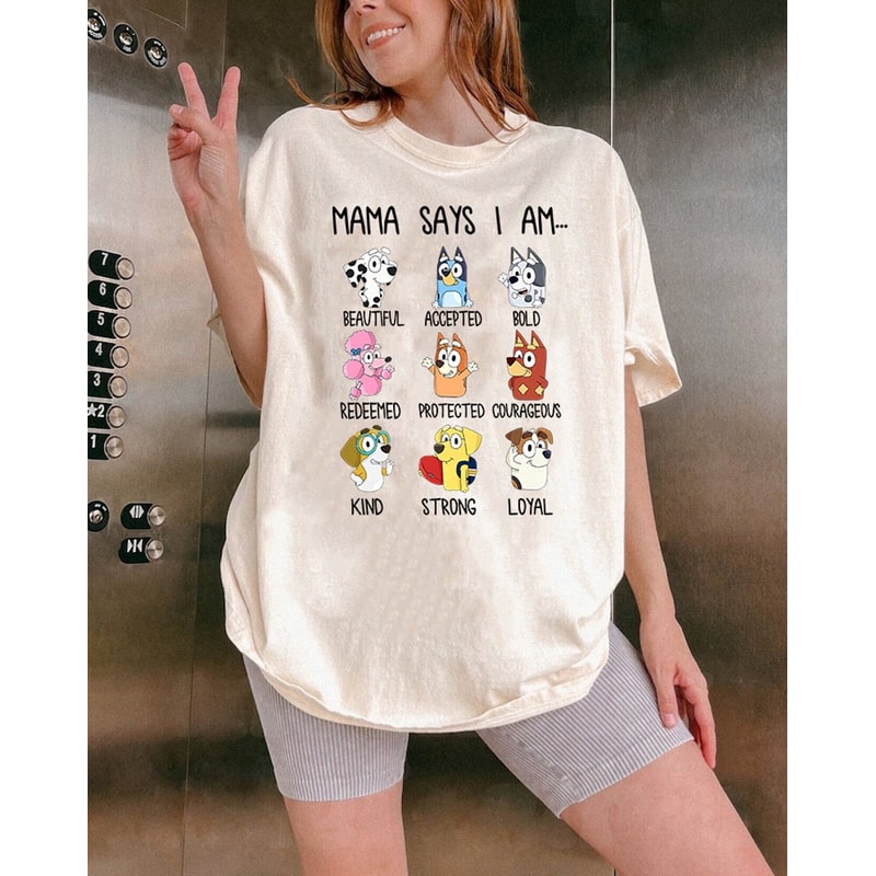 Mama Says I Am Bluey Shirt Bluey Family Matching Shirt Family Birthday Tee Bluey Gift Shirt Custom Birthday Tee Bluey Mother's Day.jpg