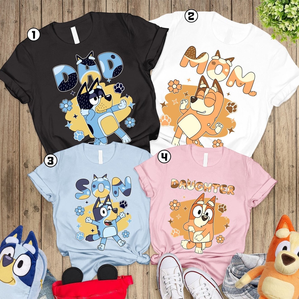 Personalized Bluey Family Shirt, Bluey Birthday Party Shirt, Custom Bluey Family Shirts, Custom Birthday Matching Shirt, Bluey Toddler Shirt.jpg