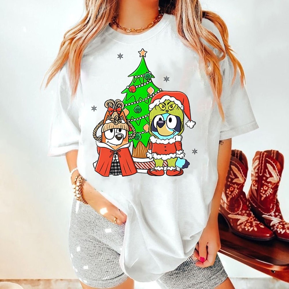 Bluey and Bingo Family Merry Christmas 2023 Tshirt Bluey Family Christmas Blue Dog Christmas Shirt Bluey and Bingo Bluey Kids Shirt.jpg