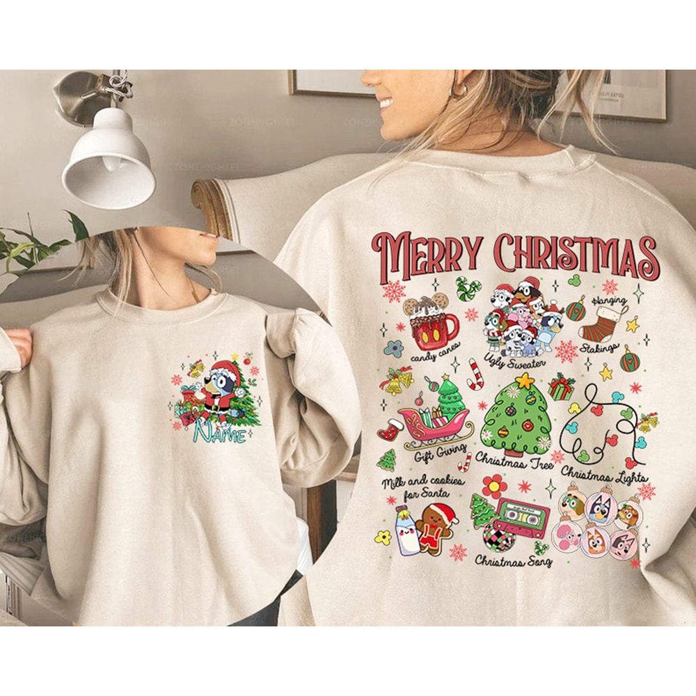 Christmas Bluey Family Sweatshirt Christmas Family Bluey Shirt Sweatshirt Bluey Party Shirt Bluey Christmas Disneyland Trip Shirt.jpg
