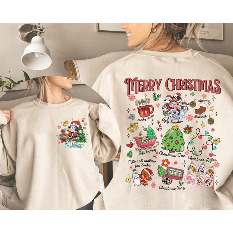 Christmas Bluey Family Sweatshirt Christmas Family Bluey Shirt Sweatshirt Bluey Party Shirt Bluey Christmas Disneyland Trip Shirt.jpg