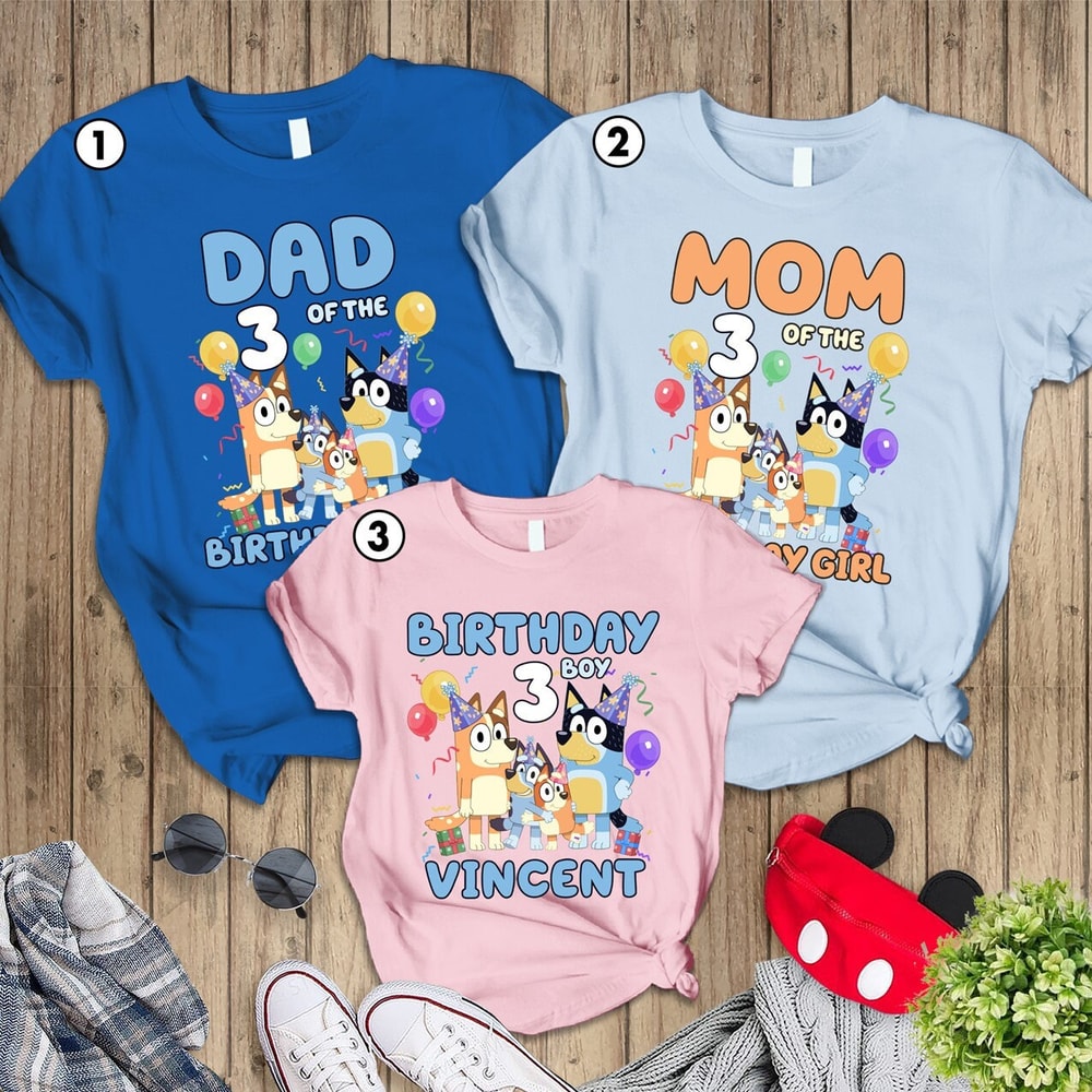 Personalized Bluey Family Shirt, Bluey Birthday Party Shirt, Custom Bluey Family Shirts, Custom Birthday Matching Shirt, Bluey Toddler Shirt.jpg