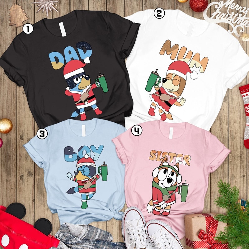 Bluey Christmas Sweatshirt, Christmas Bluey Family Shirts, Bluey Christmas Shirt, Bluey Kids Christmas Shirt, Bluey Toddler Christmas Shirt 1.jpg
