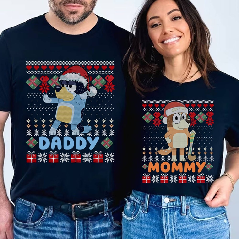 Bluey Christmas Sweatshirt, Christmas Bluey Family Shirts, Bluey Christmas Shirt, Bluey Kids Christmas Shirt, Bluey Toddler Christmas Shirt.jpg