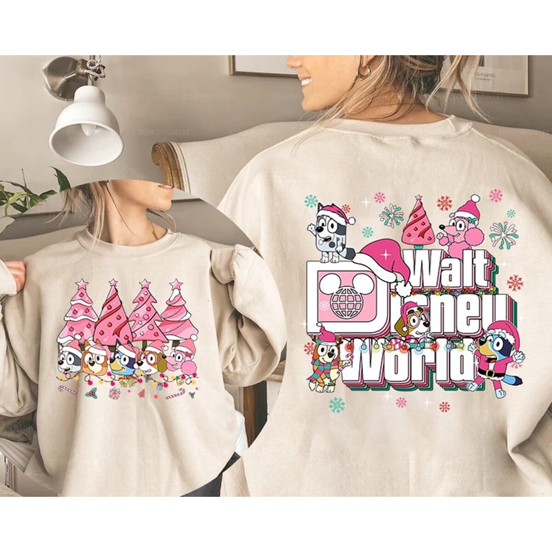 Christmas Bluey Family Sweatshirt Christmas Family Bluey Shirt Sweatshirt Bluey Party Shirt Bluey Christmas Disneyland Trip Shirt.jpg