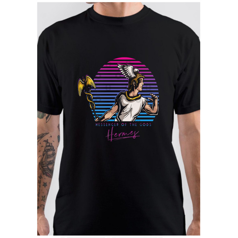 Hermes Messenger of the Gods Greek Mythology 80s Neon Retro T-Shirt.jpg