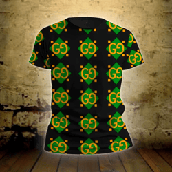 gucci yellow logo green black luxury brand t-shirt