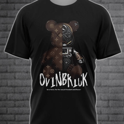 louis vuitton bear black luxury brand t-shirt