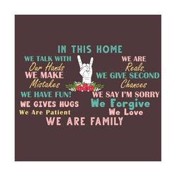 in this home we are family svg, quotes svg, family quotes svg, we are family svg, we have fun svg, we love svg, we forgi