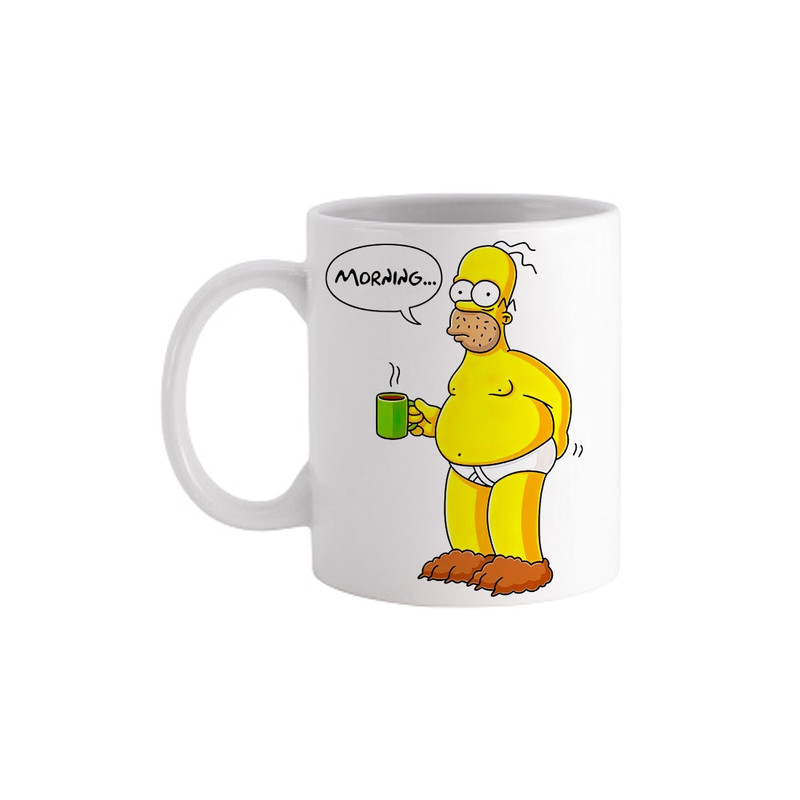 Homer The Simpsons In The Morning Comedy TV Show - Novelty Cute Funny Anniversary Birthday Present, 11 - 15 Oz White Coffee Tea Mug Cup.jpg