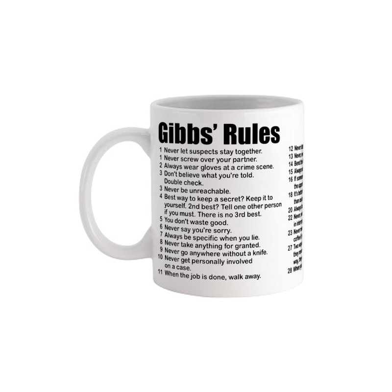 NCIS 2020 Gibbs' Rules - Novelty Cute Funny Anniversary Birthday Present, 11 Oz White Coffee Tea Mug Cup.jpg