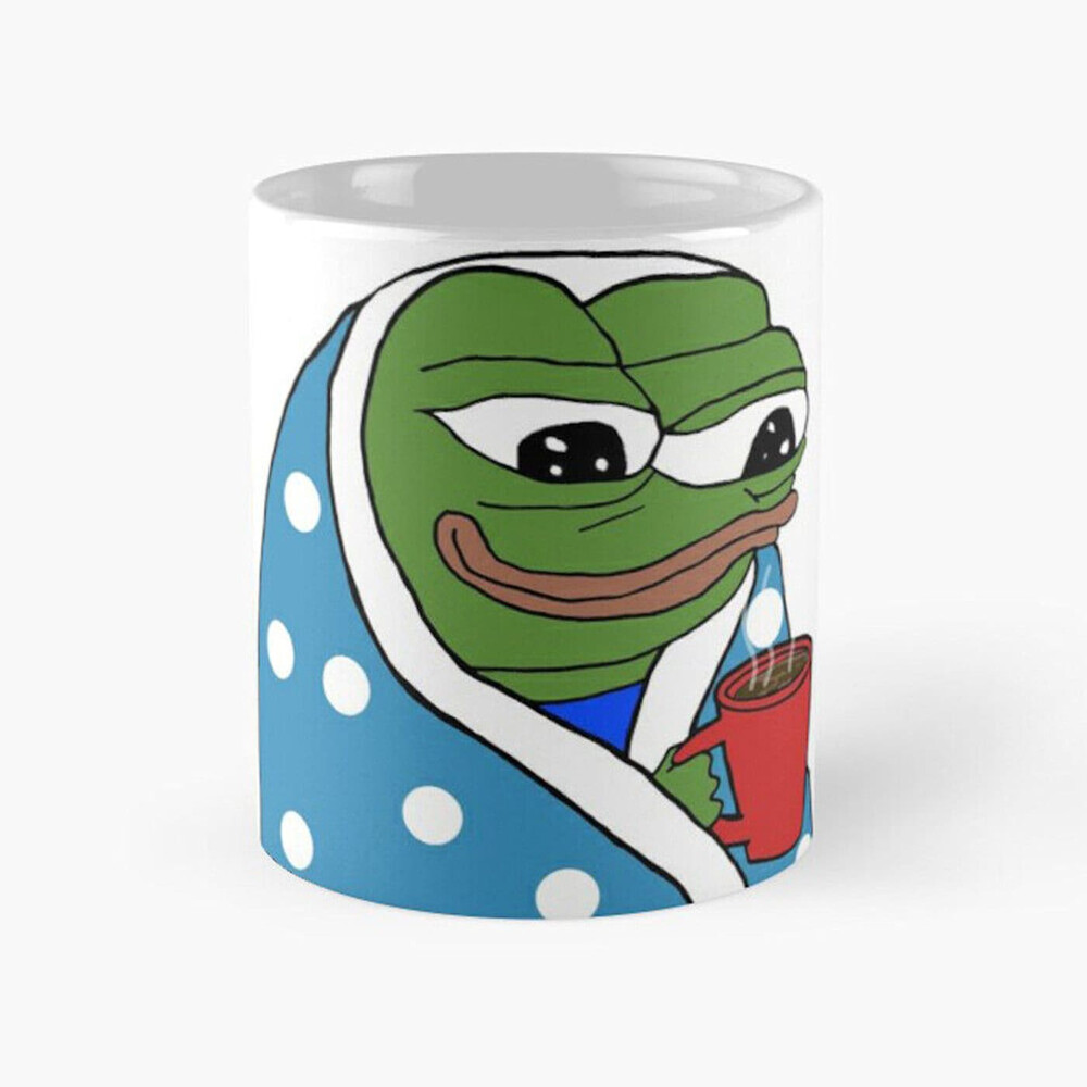 Pepe Peepo The Frog Meme - Novelty Cute Funny Anniversary Birthday Present, 11 - 15 Oz White Coffee Tea Mug Cup.jpg