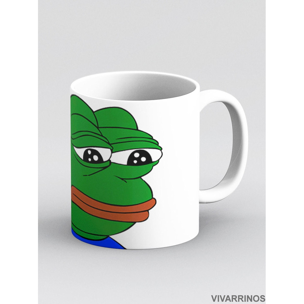 Pepe Peepo The Frog Happy Sad Satisfied Great Meme - Novelty Cute Funny Anniversary Birthday Present, 11 - 15 Oz White Coffee Tea Mug Cup.jpg