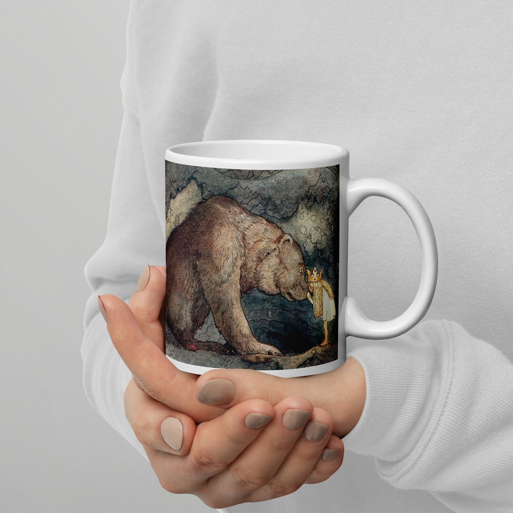 Fairy Tale Mug Custom Mug John Bauer Kissed The Bear On The Nose 1907 Antique Graphics Fairy Tales Legend CoffeeTasse Fine Art 1.jpg