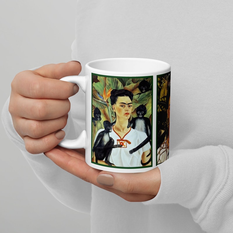 Frida Kahlo Mug Frida Kahlo Art Mexican Art Gift For HerHim MugCup CoffeeTea Quality Print Famous Paintings Art Lovers Gift.jpg