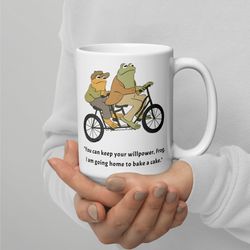 frog mug toad mug quotes from story book arnold lobel frogs on a bike fairy mug fairycore cottagecore mugcup gift for be