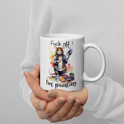 fuck off rat mug painter mug painter gift artist gift for painter profanity gift rude coffee mug offensive coffee mug fu