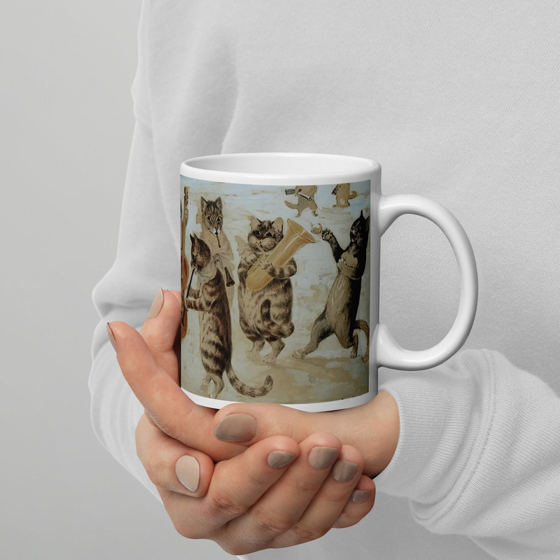 Louis Wain Mug Cat Mug Carol Singing Cats Vintage Christmas Magical Art Eccentric Artist Cat Lover Funny Cup CoffeeTea Animal Art 1.jpg