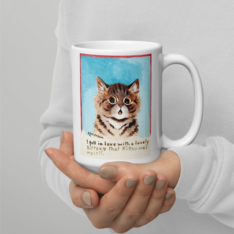 Louis Wain Mug Cat Mug Coffee Mug Art Large Mug Artist Coffee Mug Artist Gift Vintage Art Naive Art Cat Lover Funny MugTasse Fine Art.jpg