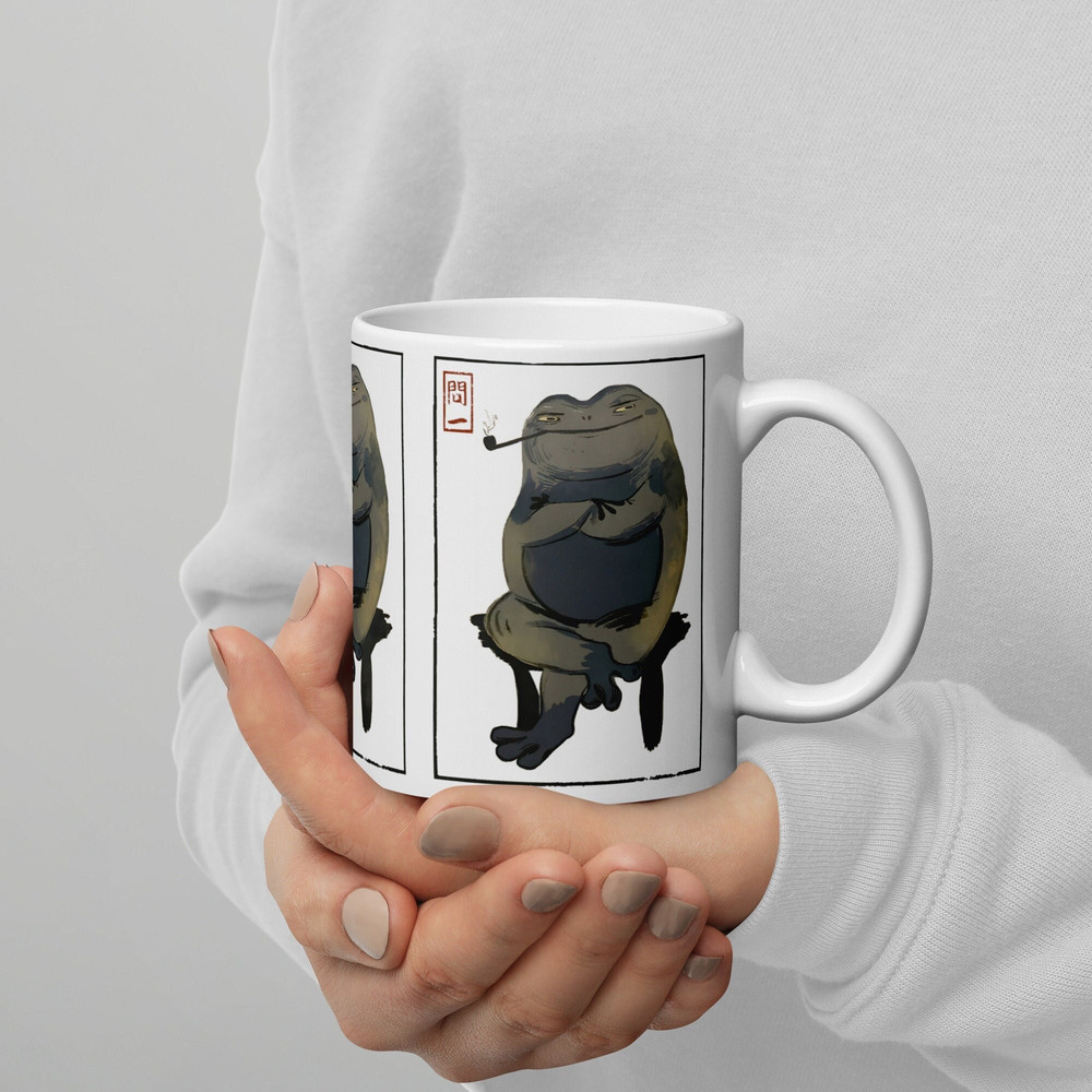 Matsumoto Hoji Mug Frog Mug Toad Mug CottagecoreGoblincore Mug Smoking Frog Gift Fine Art Japanese Art Animal Art Coffee Art Mug 1.jpg