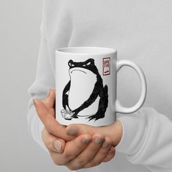 matsumoto hoji mug frog mug toad wabi sabi cottagecoregoblincore mug sad frog grumpy frog gift fine art 1