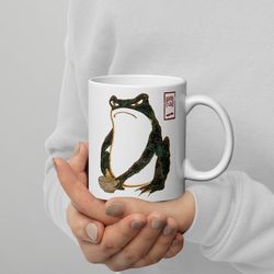 matsumoto hoji mug frog mug toad wabi sabi cottagecoregoblincore mug sad frog grumpy frog gift fine art 4