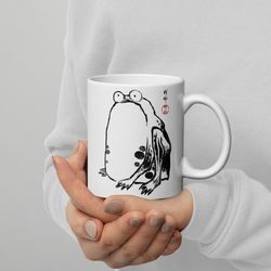 matsumoto hoji mug frog mug toad wabi sabi cottagecoregoblincore mug sad frog grumpy frog gift fine art 5