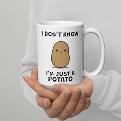 potato mug potato gift i don t know i m just a potato mug kawaii potato cute potato funny mug gift for vegan girl boy