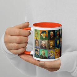vincent van gogh mug 30 self-portraits impressionism art coffee art mug history art mug collage glossy ceramic mugcup mu