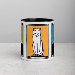 vintage cat mug sitting cat julie de graag cat lover mug cute cat coffee mug antique cat mug with color inside