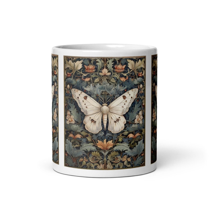 William Morris Butterfly Mug Vintage Butterfly CottagecoreGoblincore Mug William Morris Inspired Gift William Morris art Print Vintage Art.jpg