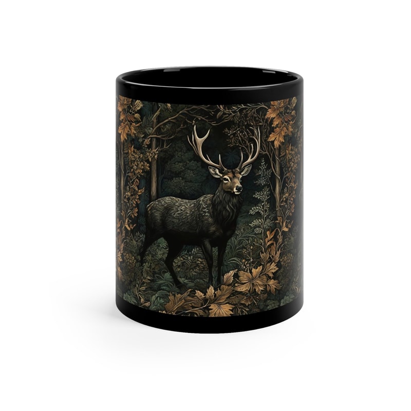 William Morris Deer Mug Vintage Deer Cottagecore Goblincore Mug William Morris Inspired Gift William Morris Art Print Vintage Art.jpg