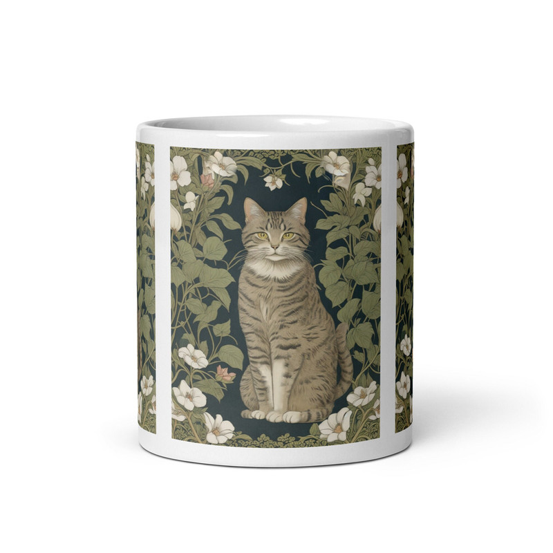 William Morris Mug Cat Mug Vintage Cat Cottagecore Goblincore Mug William Morris Inspired Gift William Morris Art Print Vintage Art.jpg