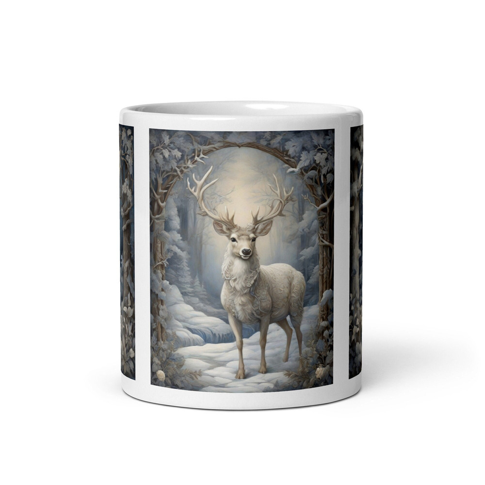 William Morris White Deer Mug White Deer Cottagecore Goblincore Mug William Morris Inspired Gift William Morris Art Print Vintage Art.jpg