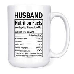 awesome husband nutritional facts label valentine coffee mug - funny lovely gifts from wife for valentine s day, birthda