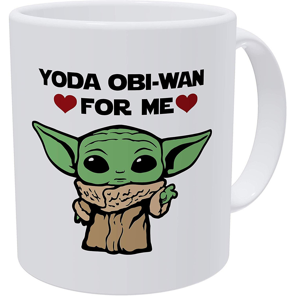 Baby Yoda Obi Wan For Me Heart, Valentines Day For Husband, Boyfriend, Wife, Girlfriend Funny 11 Ounces White Coffee Mug To My Valentine - Bluefink.jpg