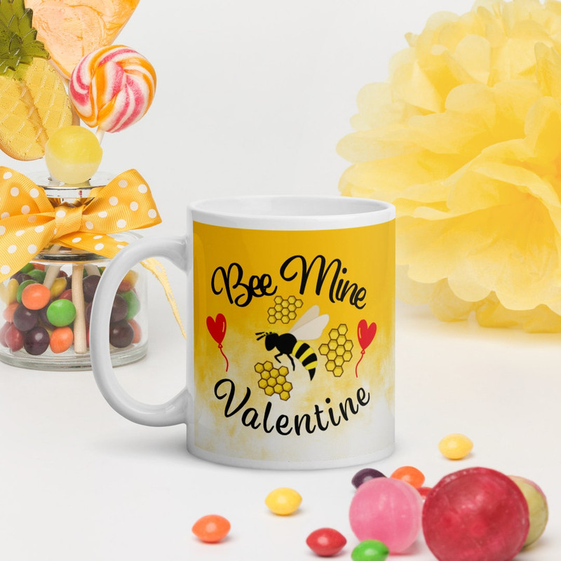 Bee Mine Valentine Mug, Valentines Day Mugs, Love Mug, Bee Mugs - Xoxo Mug - Valentines Mug - Bluefink.jpg