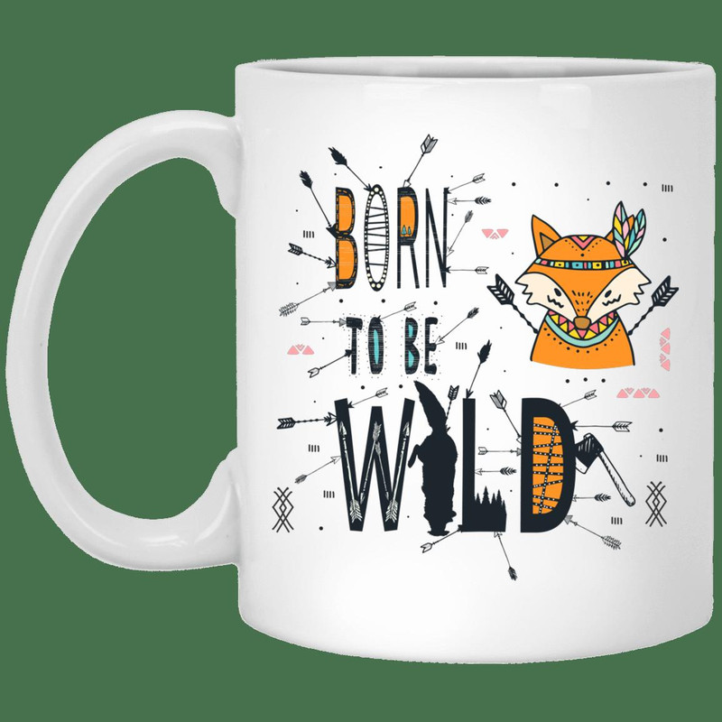 Born To Be Wild Fox Mug Gifts for Friends, Gifts for Valentine Day, Couple Gifts - Bluefink.jpg