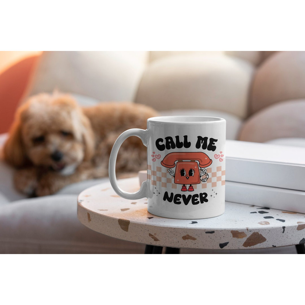 Call Me Never Valentines Mug, Retro Valentines Mug, Break Up Mug, Kawaii Valentines Mug - Bluefink.jpg