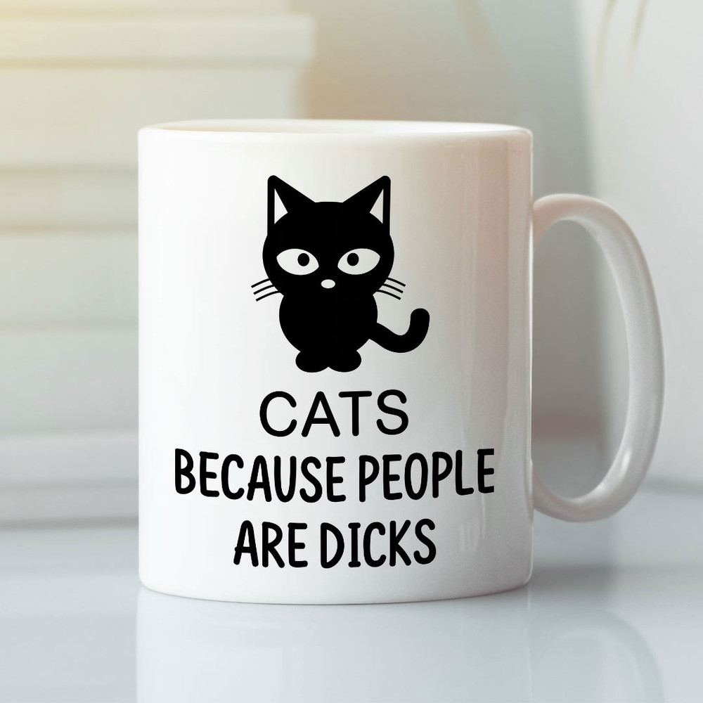 Cats Because People Are Dicks Mug - Bluefink.jpg