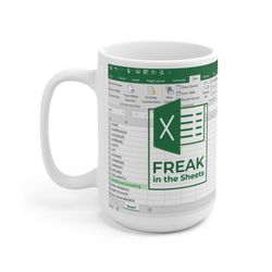 ceramic mug - ms excel freak in the sheets - perfect gift for spreadsheet wizards