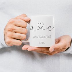 couple mug, custom wedding mug, valentines day mug, personalized engagement gift, couple gift, bride and groom gift