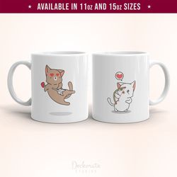 cute cat coffee mug, cat valentines gift, cat mom gift, valentines mug gifts, galentines day gifts romantic coffee mug