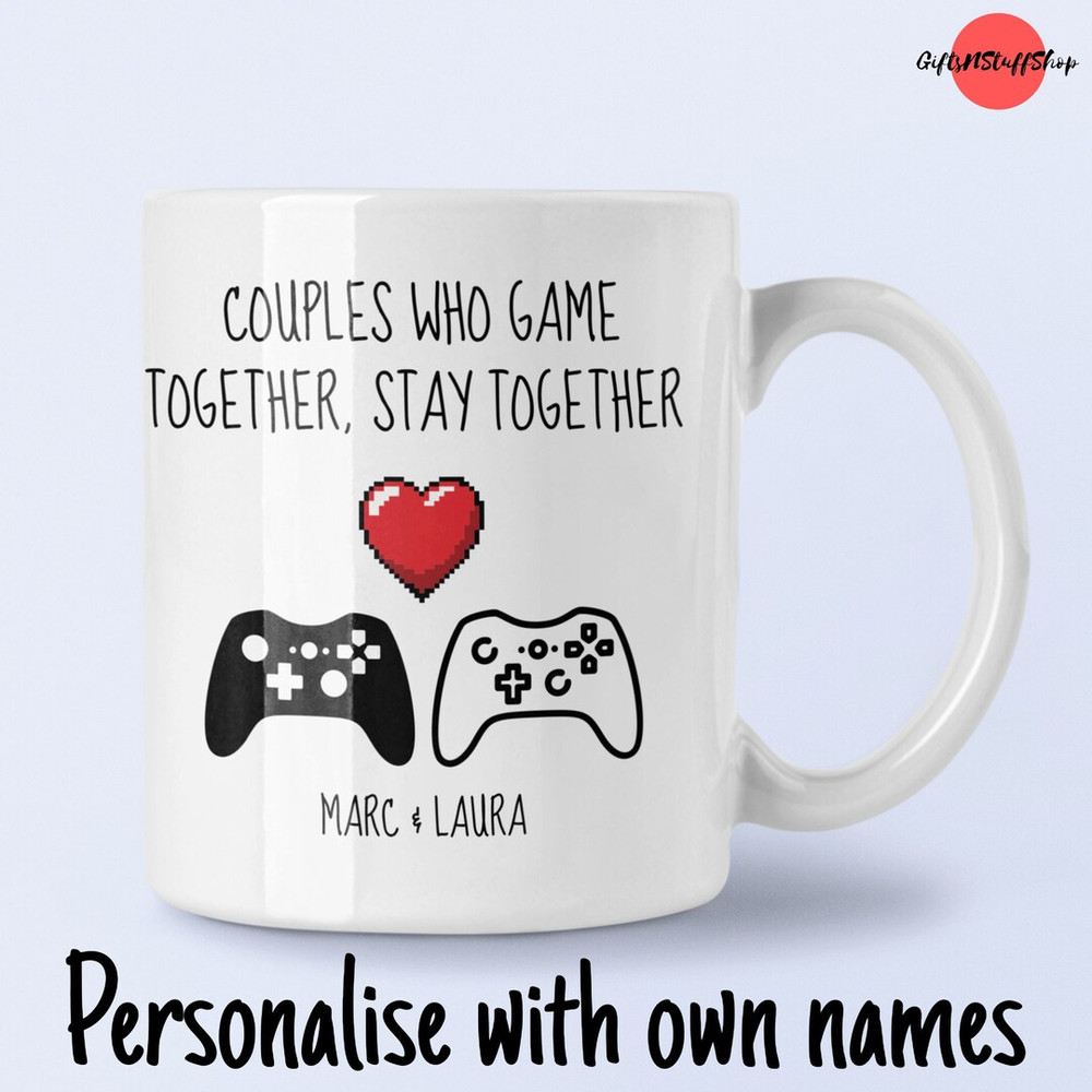 Cute Personalised Gaming Gift Mug, Boyfriend or Girlfriend Gift, Couple Gift, Birthday, Anniversary, Valentine Gifts - Bluefink.jpg