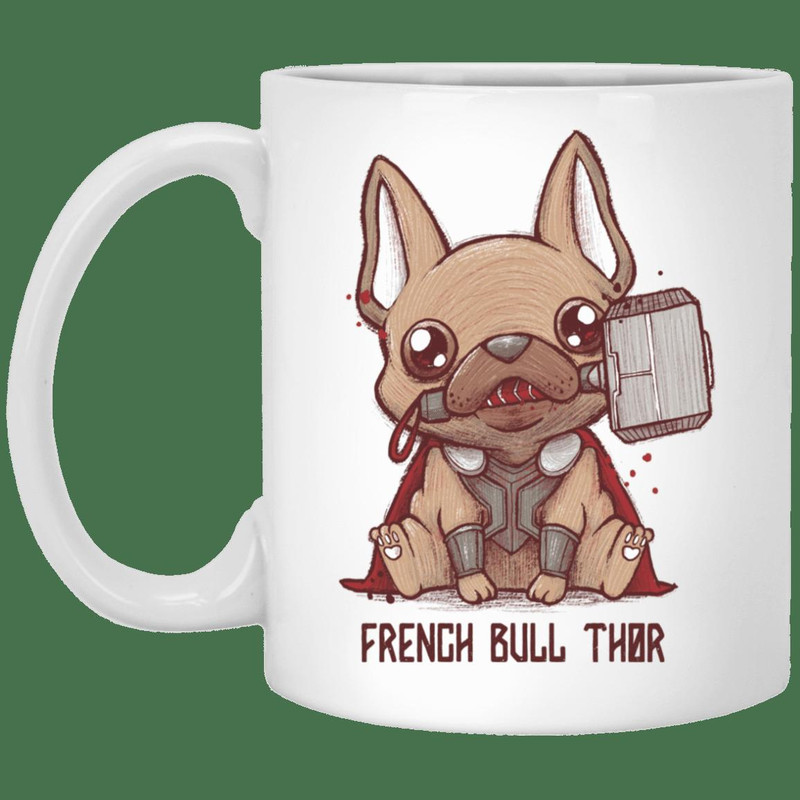 French Bull Thor Mug Gifts for Friends, Gifts for Valentine Day, Coulpe Gifts - Bluefink.jpg