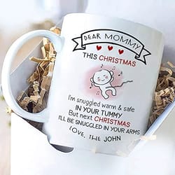gift for future mommy this christmas i m snuggled warm and safe in your tummy mugs