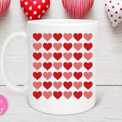 hearts pattern valentine s mug, valentine mug, valentine s day mug, valentines day mug, valentines gift, valentine mugs