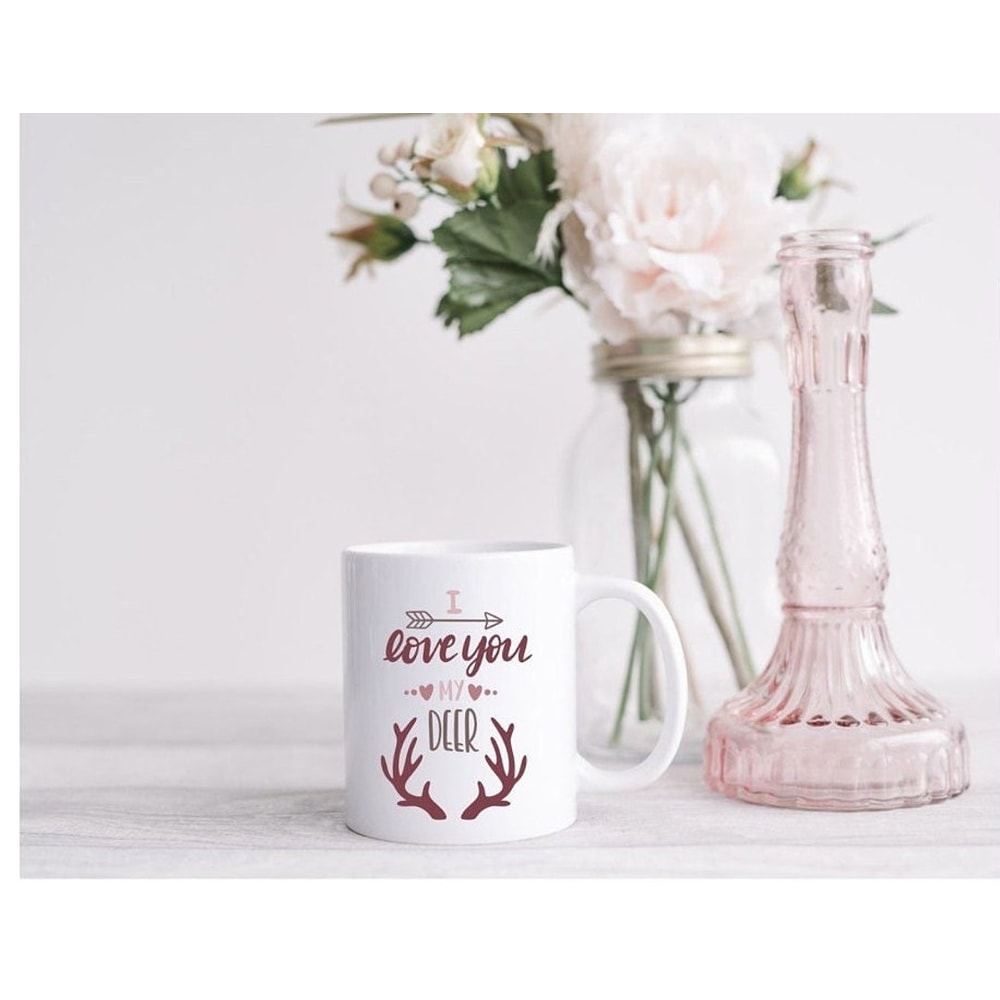 I Love You Deer Coffee Mug, Love Mug, Valentines Day Gift For Her, Gift For Girlfriend, Valentine's Coffee Mug - Bluefink.jpg