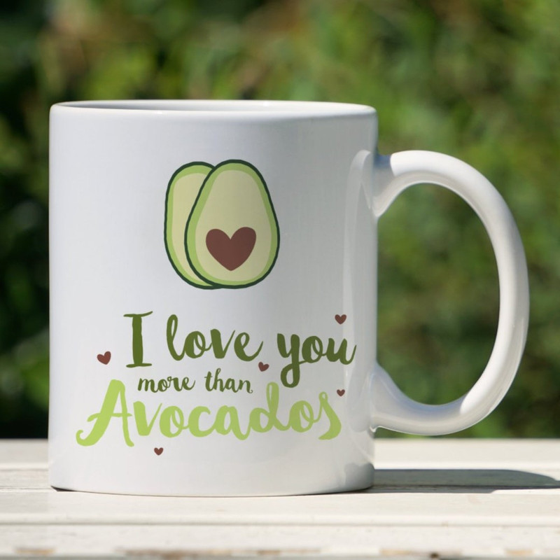 I Love You More Than Avocados Mug with Quote I Love You Mug, Anniversary Gift Valentines Mug - Bluefink.jpg